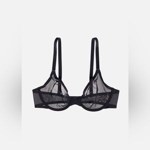 cuup plunge bra in black mesh